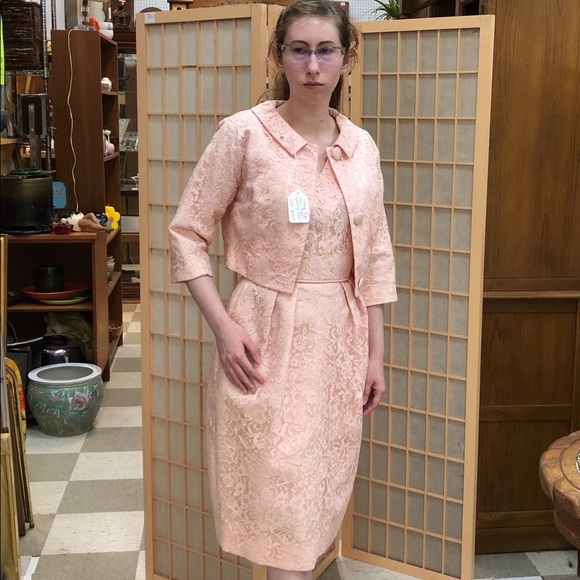Vintage Dresses & Skirts - True Vintage 1960s Pink Dress, Jacket, and Shoes